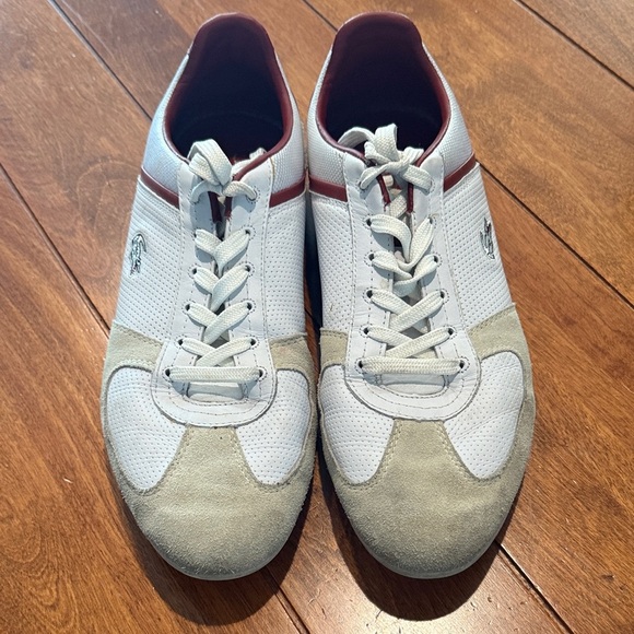 Lacoste White and Tan Sneakers size 12 - Picture 1 of 8